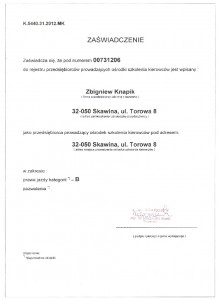 zaswiadczenie OSK archiwum